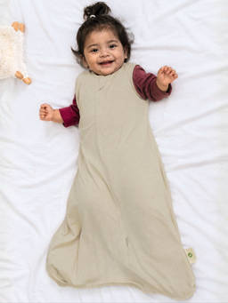 Cocoon Care - Bamboo Cotton Solid Single Sleeping Bag for Baby Beige