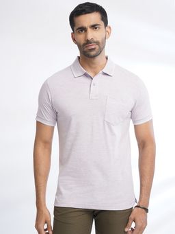 Greenfibre - Mens Lavender Blended Slim Fit Solid Polo T-Shirt