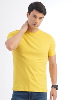 JadeBlue - Mens Yellow Slim Fit Cotton T-Shirt