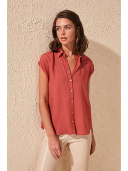 Trendyol - Loose Button Cap Sleeve Shirt