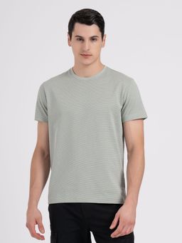 Red Tape - Mens Muted Green Textured T-Shirt