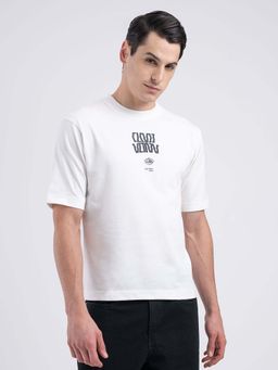 Red Tape - Men White Printed T-Shirt