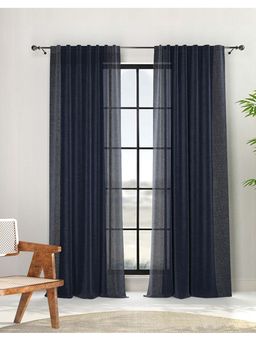Fabindia - Indigo Cotton Woven Curtain 1Pc- (9 Feet)