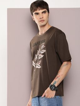 DILLINGER - Brown Graphic Oversized T-Shirt