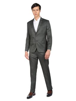 AD By Arvind - Men Charcoal Twill Single Breasted Two Piece Suit (Set of 2)