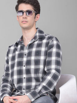 CRIMSOUNE CLUB - Men's Grey Checked Shirt