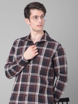 CRIMSOUNE CLUB - Men's Black Checked Shirt
