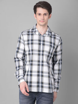 CRIMSOUNE CLUB - Men's Grey Checked Shirt
