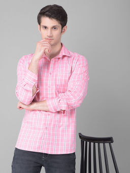CRIMSOUNE CLUB - Men's Pink Checked Shirt