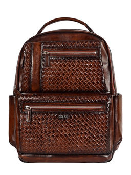 Eske - Adrion Brown Genuine Leather 30 L Unisex Backpack Fits 16" Inch Laptop