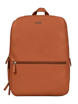Eske - Turner Tan Solid Vegan Leather Laptop Backpack Fits Upto 14" Laptop