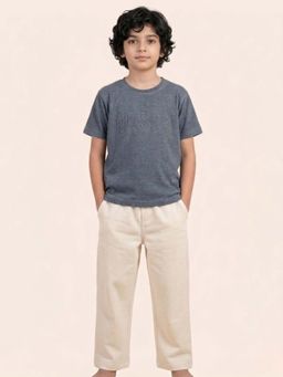 FUNKRAFTS - Boys Stone Wash Grey and Beige Cotton Pyjama Set