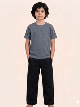 FUNKRAFTS - Boys Stone Wash Grey and Black Cotton Pyjama Set