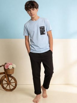 Lil Tomatoes - Boys Cotton Blue Half Sleeve Graphic Print Summer Night Suit