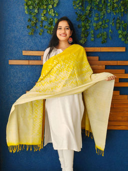 APAAPI THREADS OF GLORY - Yellow Honeycomb Handwoven Stole