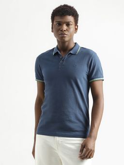 United Colors of Benetton - Men Textured Polo Collar T-Shirt