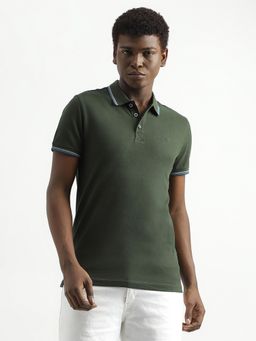United Colors of Benetton - Men Textured Polo Collar T-Shirt