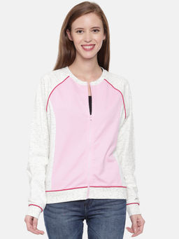 3PIN - Stylish Rose Pink & White Sweatshirt