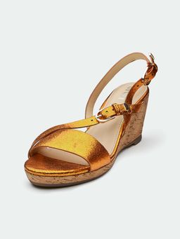Oroh - Dundee Orange Wedge Heel Sandals