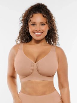 Shop The Edit - Beige Solid Regular Fit Bra