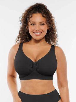 Shop The Edit - Black Solid Regular Fit Bra