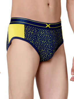 Frenchie - X - LIT Men Leopard Printed Tencel Micro Modal Elastane yellow Briefs