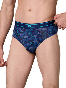 Frenchie - X - RAGE Men Printed Tencel Micro Modal Elastane Navy Blue Briefs