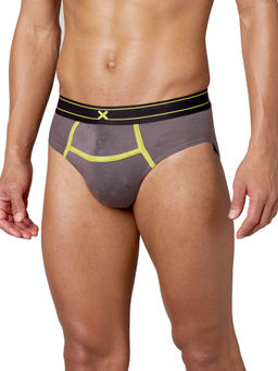 Frenchie - X - RIZZ Men Solid Tencel Micro Modal Elastane Grey Briefs