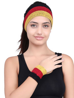Bharatasya - Women Multi-Color Cotton Headband with Wristbands