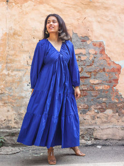 Babhru - Blue Hawaiian Detailed Dress