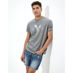 American Eagle - Men Grey Super Soft Graphic T-Shirt