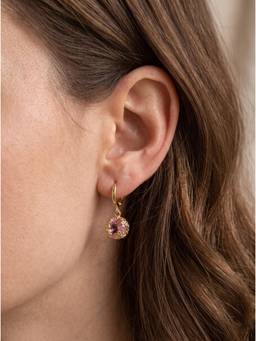 Gahan - Riza Baby Pink Gold Plated Designer Drop Earrings