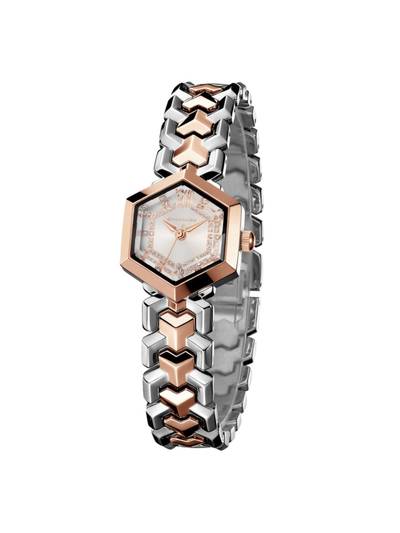 Women Hexagon Dial with Crystal Accents White Analog Watch - GZ-60137 (M)
