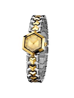 Giordano - Women Hexagon Dial with Crystal Accents Gold Analog Watch - GZ-60137 (M)