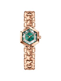 Giordano - Women Hexagon Dial with Crystal Accents Green Analog Watch - GZ-60137 (M)