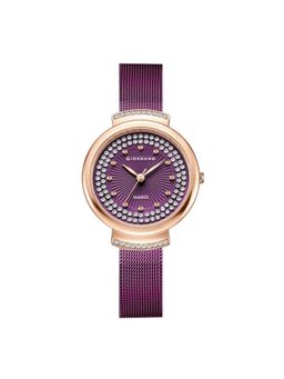 Giordano - Women Crystal Studded Dial Maroon Analog Watch - GZ-60143 (M)