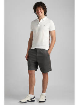 American Eagle - White Solid Cotton Blend Slim Fit Polo T-Shirt