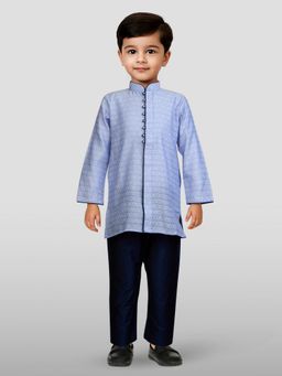 JBN Creation - Boys Lavender Jacquard Woven Kurta with Pyjama