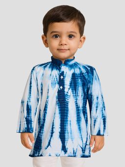 JBN Creation - Boys Blue Pure Cotton Tie and Dye Kurta with Pyjama