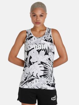 Puma - Ess Flower Power Womens White Tank Top