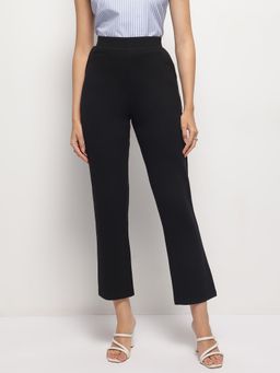 Strong And Brave - Women Smart Skinny Fit High Rise Black Trousers