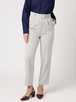 Strong And Brave - Women Smart Easy Wash Formal Grey Trousers