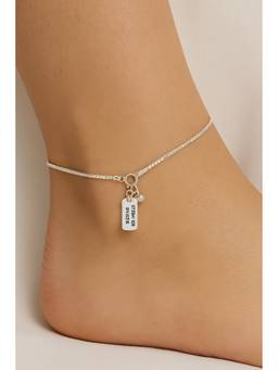 Miora - 925 Sterling Silver Plain Jane Anklet With Huid