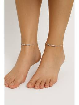 Miora - 925 Sterling Silver Rugged Bubble Lumi Anklet With Huid