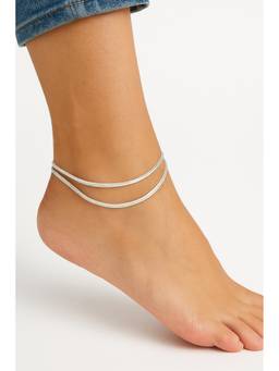 Miora - 925 Sterling Silver Snake Chain Anklet With Huid