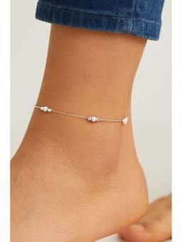 Miora - 925 Sterling Silver Bubble Anklet Rugged With Huid
