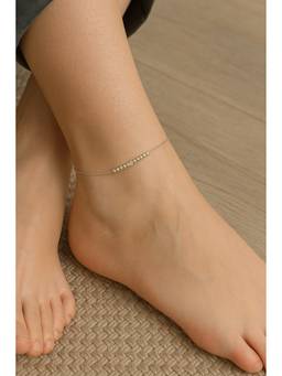 Miora - 925 Sterling Silver Diamond Accents Merit Anklet With Huid