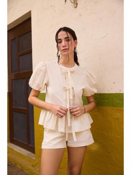 The Clothing Factory - Women Cotton Off White Comfortable Top