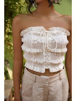 The Clothing Factory - Women Cotton White Comfortable Crop Top