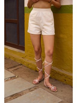 The Clothing Factory - Women Cotton Cream Comfortable Shorts